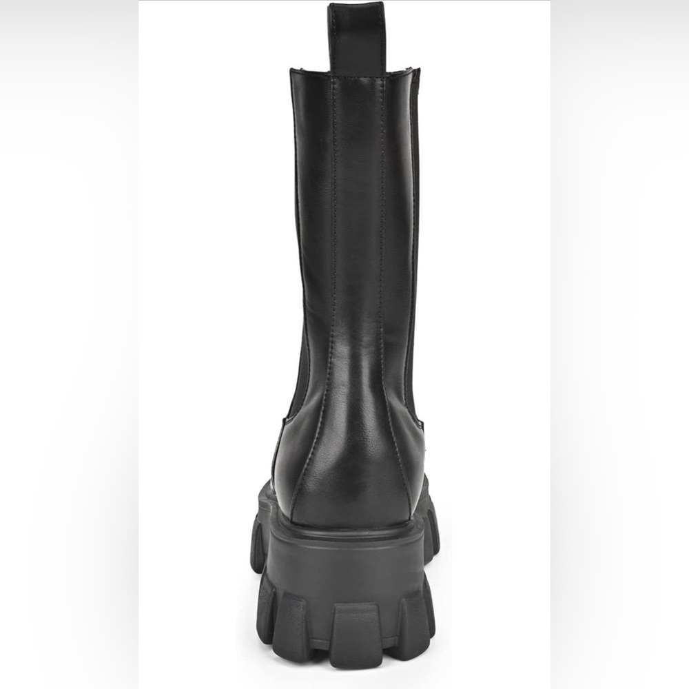 READYSALTED Black Chunky Platform Mid Calf Chelsea Boots Women’s Size 10 - Picture 3 of 11